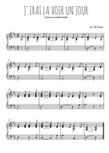Téléchargez l'arrangement pour piano de la partition de Traditionnel-J-irai-la-voir-un-jour en PDF